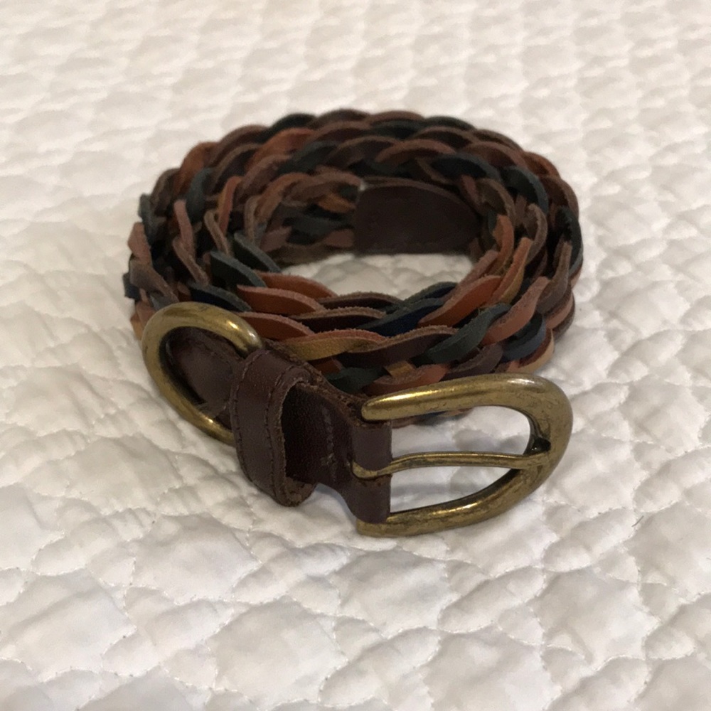 Multi-coloured braided belt, barely used